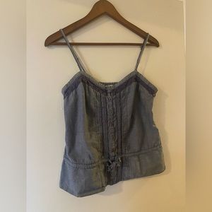 Faux denim crop top